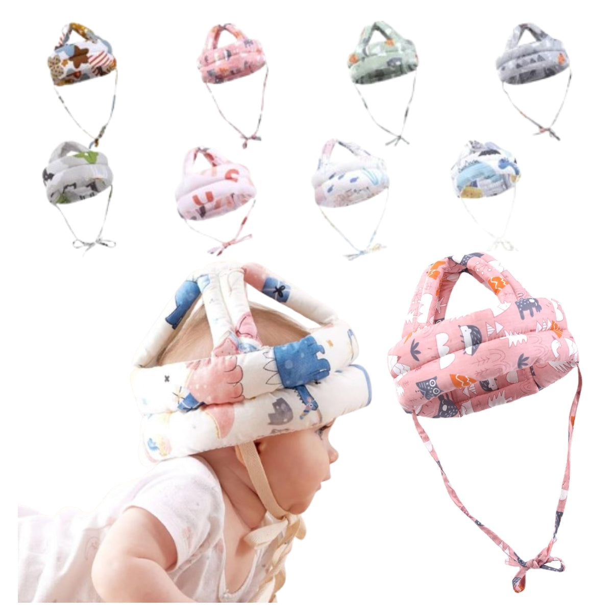 🛡️ Gorro Antigolpes Ajustable para Bebé Más tranquilidad para los papás, más libertad para tu bebé 👶💙