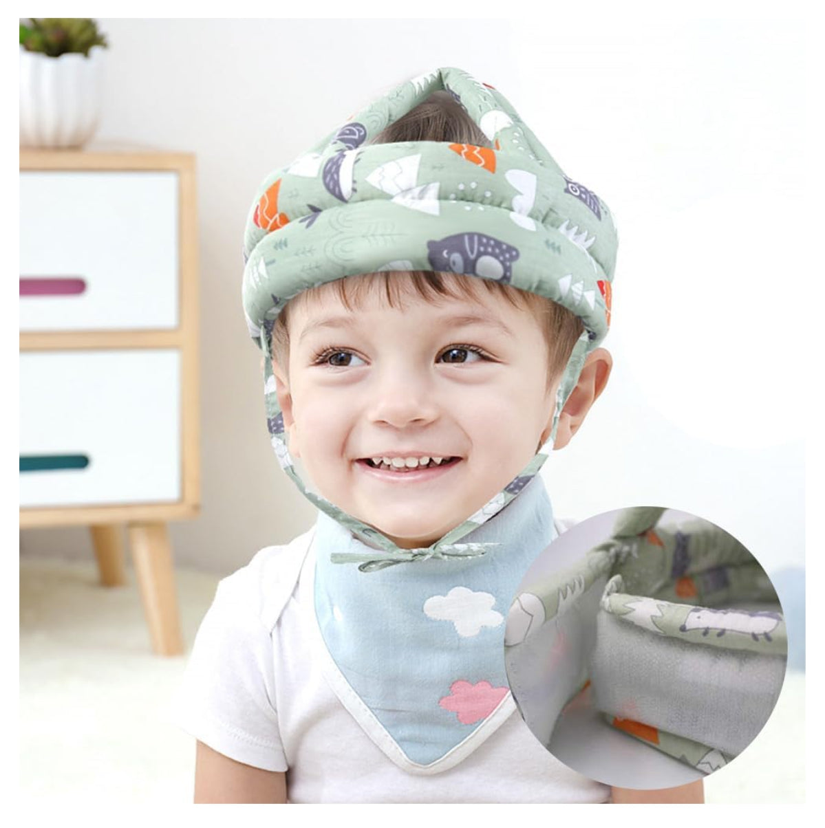 🛡️ Gorro Antigolpes Ajustable para Bebé Más tranquilidad para los papás, más libertad para tu bebé 👶💙